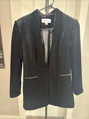 Calvin Klein Black Velvet Blazer Jacket